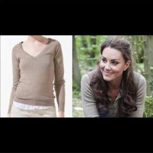 Zara V-Neck sweater seen on Kate Middleton